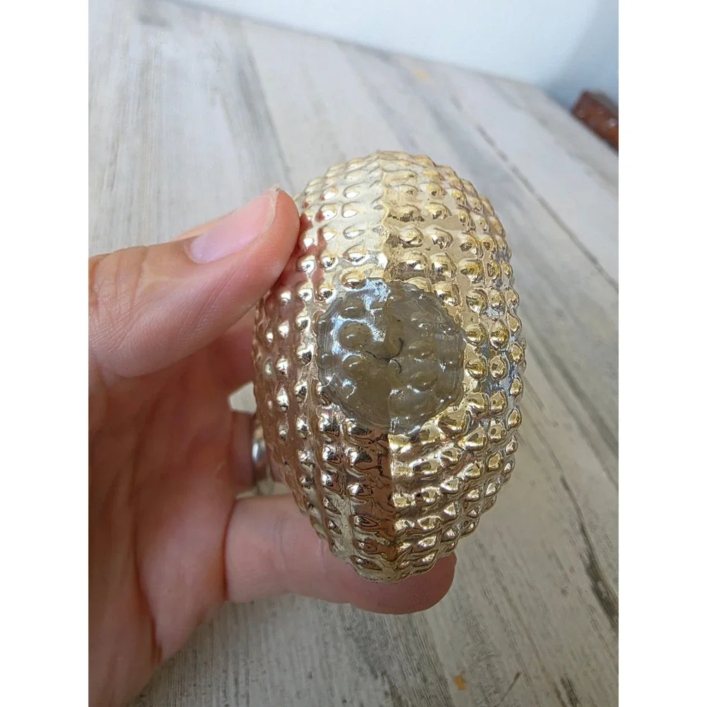 Antique indent heart ornament AS IS Xmas tree pink silver